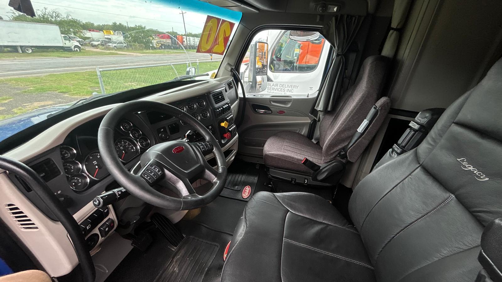 2020 Peterbilt 579 driver cabin with leather seats